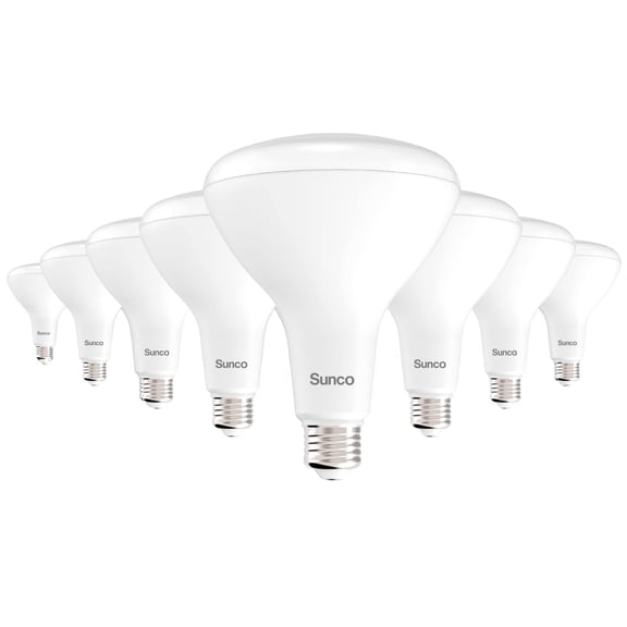Sunco 8 Pack BR40 LED Flood Light Bulb, E26, 17W=100W, 3000K Warm White