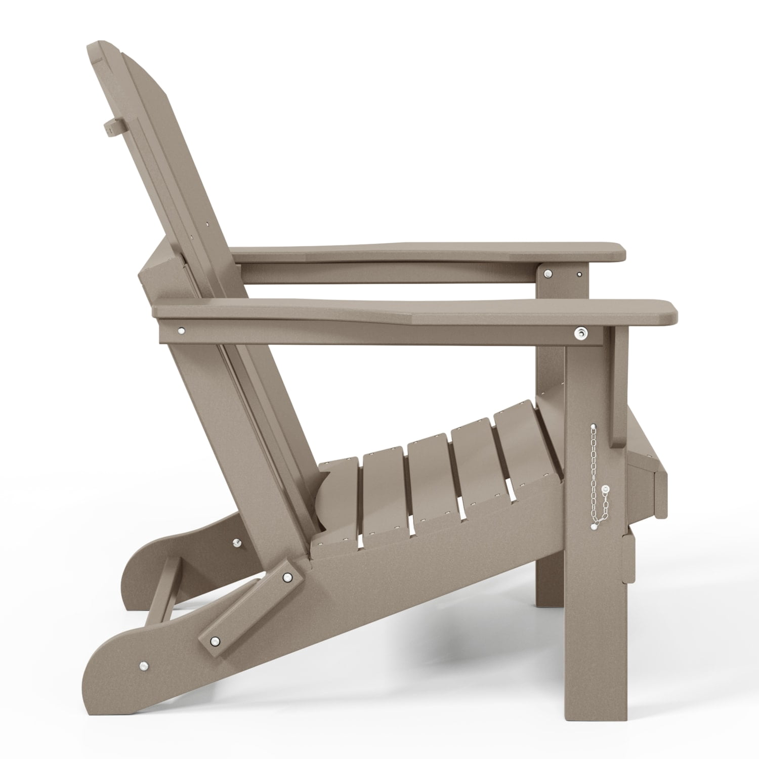 WestinTrends Malibu 2 piece set outdoor folding Poly Adirondack chair, Weathered Wood