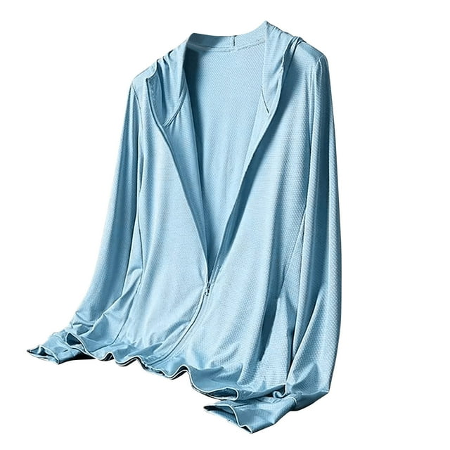 Plebaso Veste de Protection Solaire pour Femmes et Hommes Été à Manches Longues Respirante Plein Air Pêche Randonnée Chandails à Capuchon