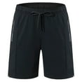 thumbnail image 1 of Eryao Workout Training Shorts Men Quick Dry Active Athletic Wear Elastic Waist Drawstring Zipper Pocket Shorts,Black,M, 1 of 5