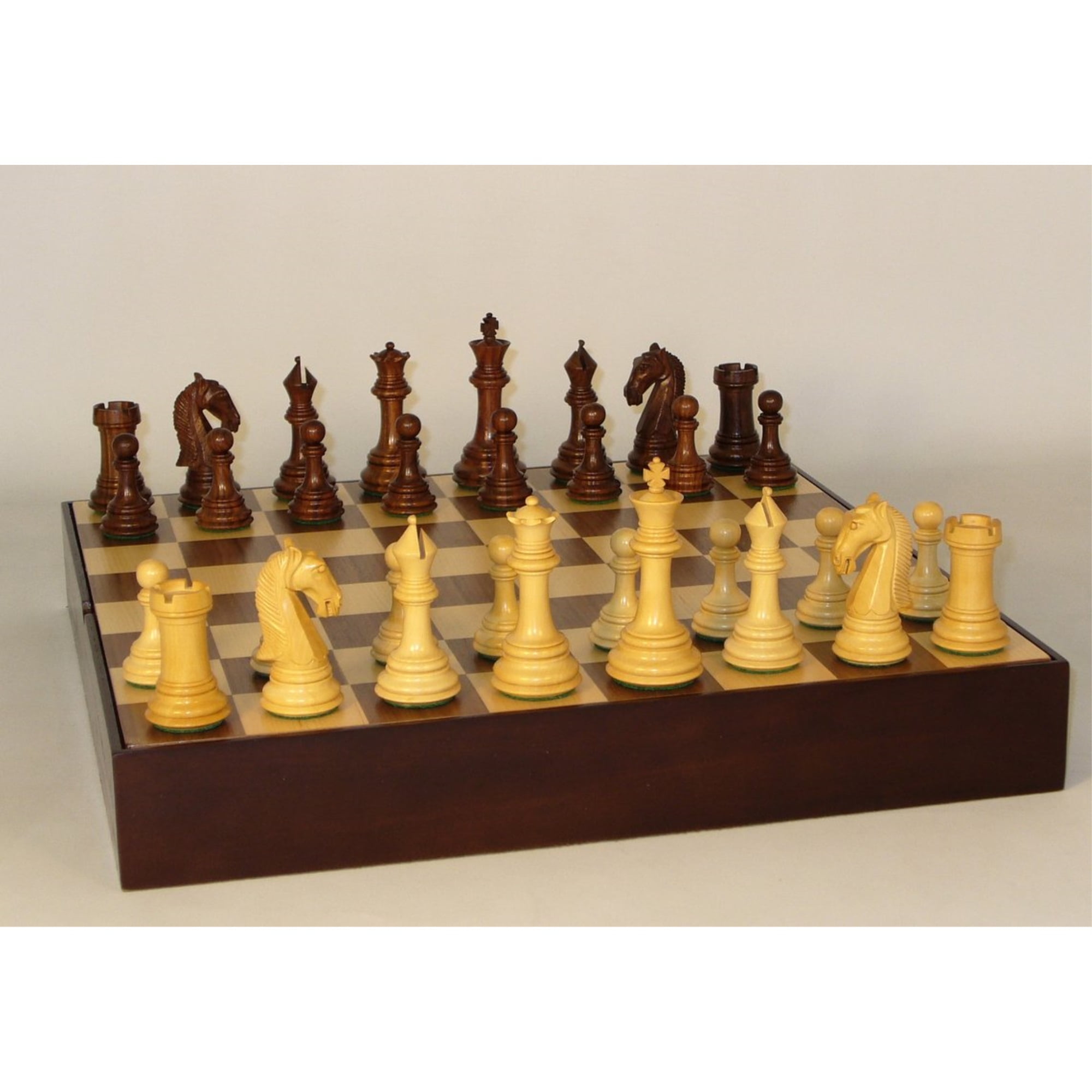 Sheesham Camelot Chess Set Walnut Chest Chess Set