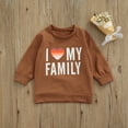 thumbnail image 2 of Baby Girl Boy Sweatshirt Letter Print Long Sleeve Crewneck Pullover Tops Infant Fall Winter Clothes, 2 of 7