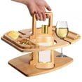 thumbnail image 5 of Other Picnic Tables Portable Wine Table with Foldable Picnic Snack Tray for Beach Camping Rv Outdoor Concerts, 5 of 9