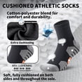 thumbnail image 6 of Mqamex Men's 6 Pairs Ankle Athletic Socks, Moisture Wicking Cushioned Socks with Arch Support for Running, Black/White/Grey Size 6.5-12.5, 6 of 8
