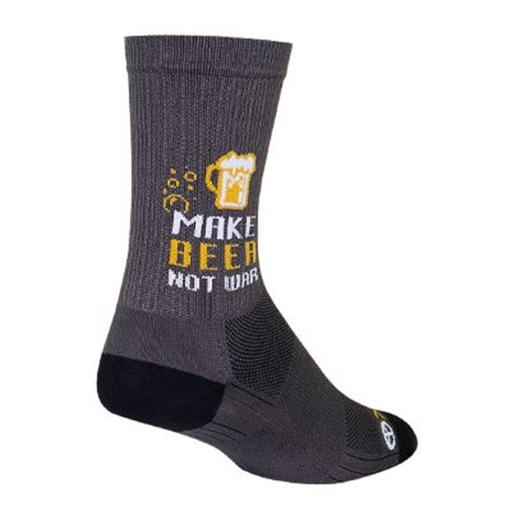 SockGuy SGX 6in Beer Not War Performance Cycling/Running Socks (BeerNotWar - S/M)