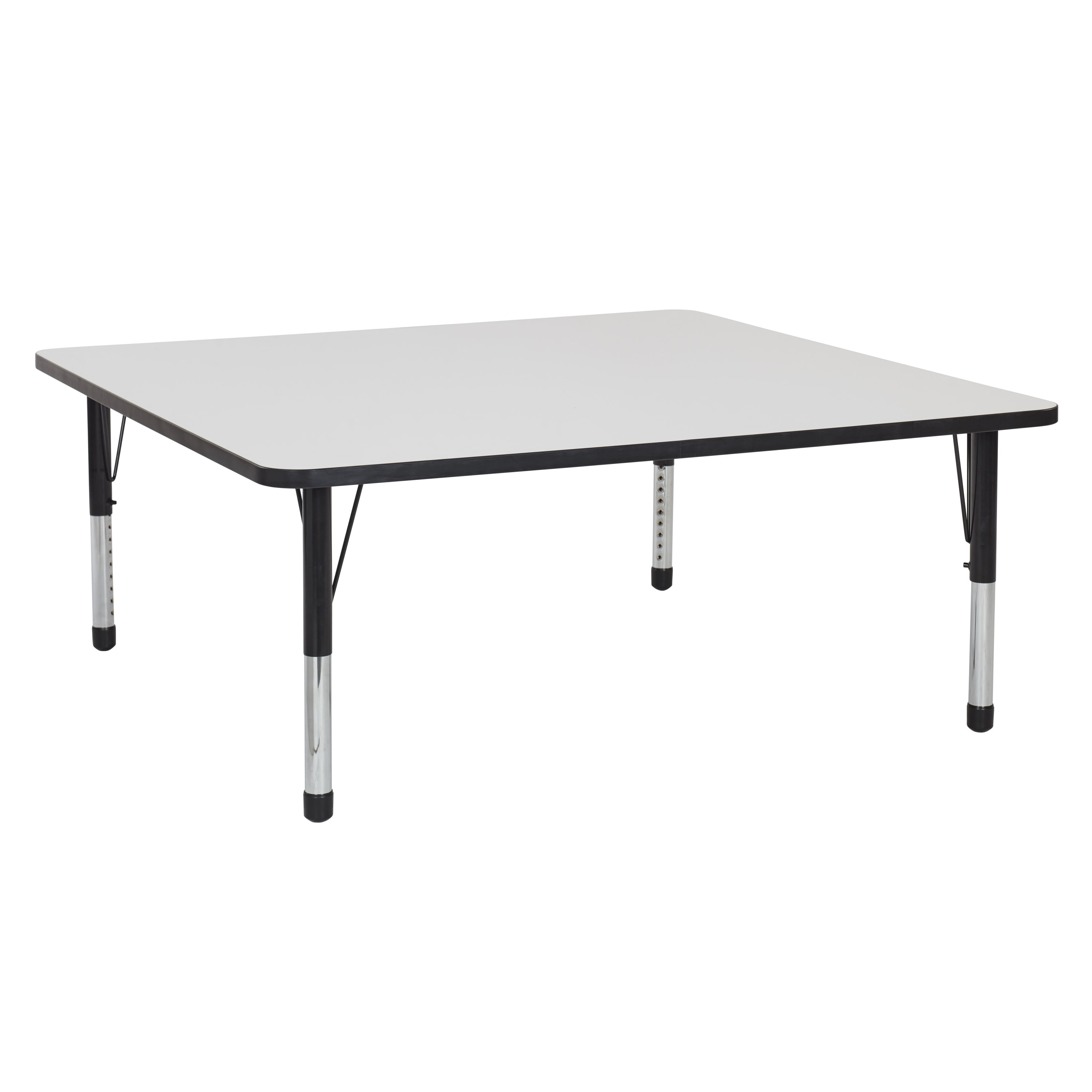 ECR4Kids Square DryErase ThermoFused Adjustable Activity Table Black