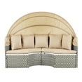 thumbnail image 6 of Luxury Patio With Coffee Pillows And Adjustable Table, Daybed Outdoor Sectional Two-tone Weave Seating, Retractable Canopy, 6 of 7