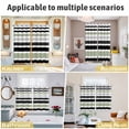 thumbnail image 6 of Sage Green Black Stripe Kitchen Curtains Short 45 Inch Length, Modern Abstract Coarse Striped Grommet Top Bedroom Living Room Curtains, Light Filtering Cafe Curtain Drapes 2 Panels Set 84''x45'', 6 of 9