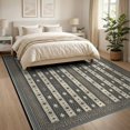 thumbnail image 3 of ODIKA 8'x10' Washable Area Rug Diamond Grid Checkered Trellis With Boho Geometric Tile Motifs for Dining Room, Large Office, Lounge, Non-Slip Chair-Friendly Mat, 3 of 7