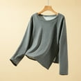 thumbnail image 2 of Sexlip Wool Sweaters Women Long Sleeve Slash Neck Loose Casual Warm Sweater Pullover Top Gray L, 2 of 5