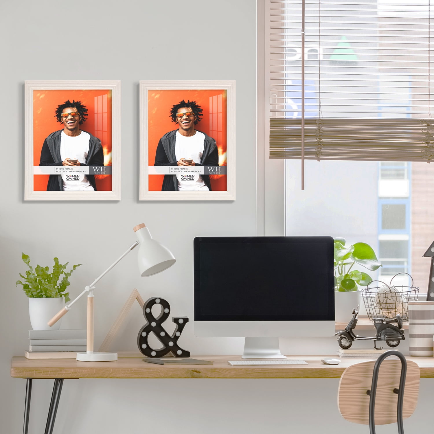 Grooved 8 in. x 10 in. White Picture Frame (Set of 2)
