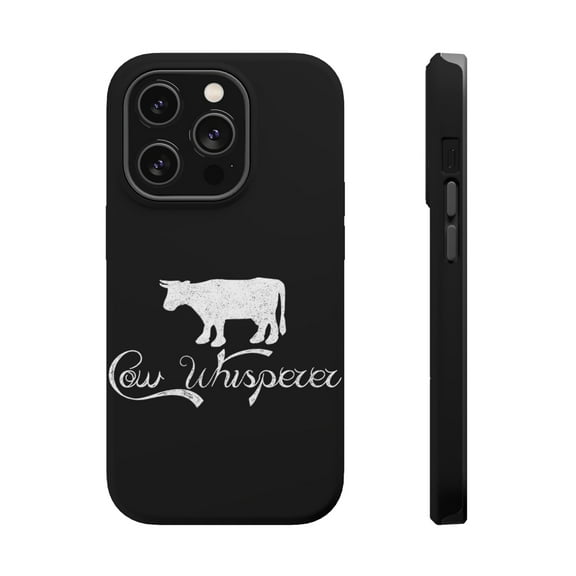 DistinctInk Tough Case for Apple iPhone 15 PRO (6.1" Screen), Compatible with MagSafe Charging - Cow Whisperer