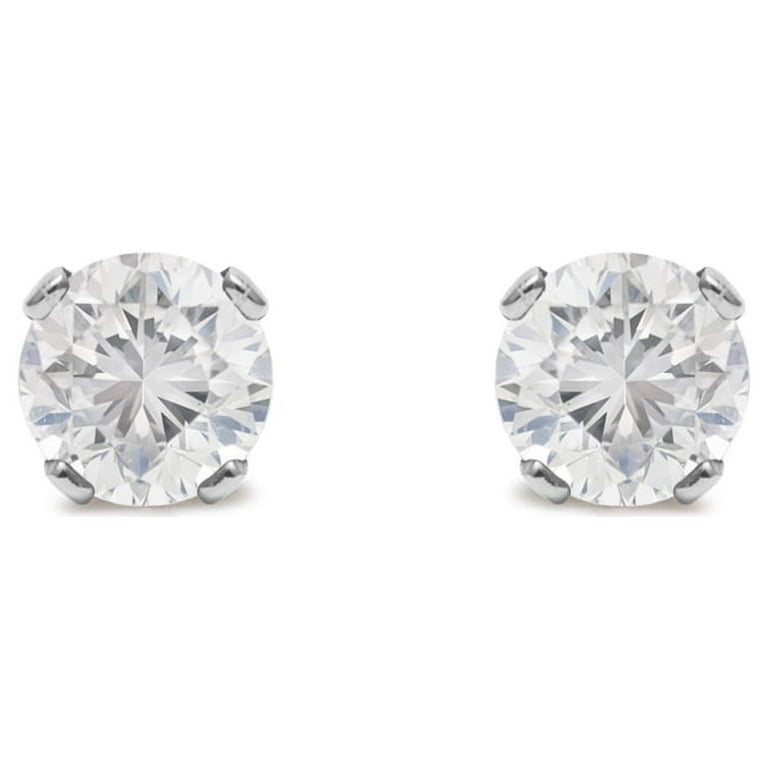 SuperJeweler 5 Point Tiny Diamond Stud Earrings in Solid Silver for Women,  Teens and Girls!