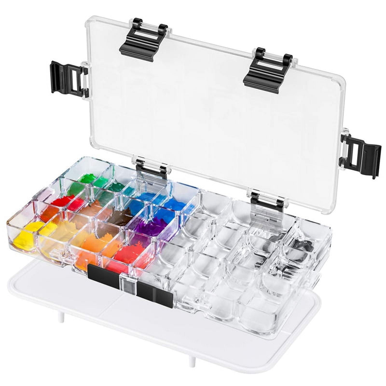 XKHZJL Watercolor Palette Box, Paint Palette Box Airtight Leak Proof Travel Palette Case for Watercolors Half Pans, Acrylic, Gouache and Oil Paint