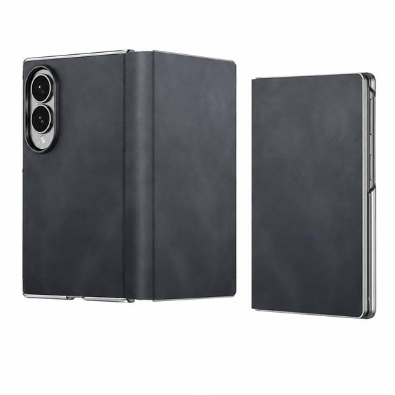 ELEHOLD Business Faux Leather Shockproof Hinge Protection Folio Cell Phone Case for Samsung Galaxy Z Fold8,Black
