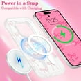thumbnail image 4 of FANZC-Magnetic for iPhone 13 Pro Case, Bow Case Compatible with MagSafe, Wireless Slim Clear Ribbon Aesthetic Phone Cover Anti-Yellowing Shockproof Protective Cover for Women Girl - Rosy, 4 of 4