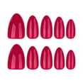 thumbnail image 2 of Burgundy minimalist short almond press-on nails, premium hot-selling solid-color gel nail tips, 2 of 5