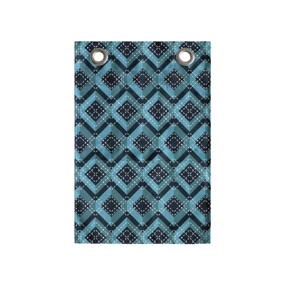 Abstract Hanging Pocket Organizer, Illustration of Complex Geometric Patterns Successive Intertwined Squares, Printed Polyester Storage Bag with Pockets, 14" x 20", Dark Teal and Teal