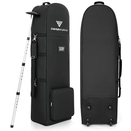 Golf Travel Bags with Wheels for Airlines - 900D Heavy Duty Oxford Wear-Resistant, Soft-Sided Foldable Design Golf Club Case, Budget Friendly Traveling Gear Covers, Universal Size