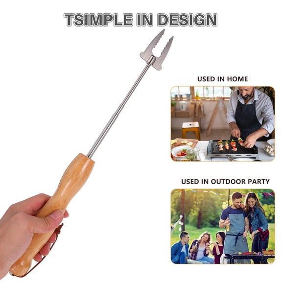 Mobutofu S'mores Sticks Set for Campfire Fire Pit BBQ Skewers Wooden Roasting Sticks for Outdoor Camping