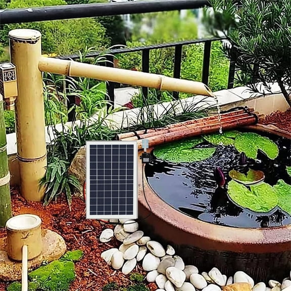 Solar Bamboo Fountain Decor, Zen Garden Water Fountain Kit,Japanese Bamboo Water Fountain Kit with Pump, Hidden Water Inlet,70cm