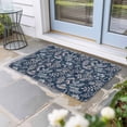 thumbnail image 2 of Dandelion Doormat Outdoor Entrance 24"x36", Navy Blue Flowers Modern Minimalist Spring Absorb Moisture Dirt Door Mats, Non-Slip Rubber Backing Floor Mats Indoor, Low-Profile Front Door Rugs, 2 of 9