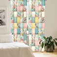 thumbnail image 2 of Ambesonne Vintage Curtains 2 Panel Set, Romantic Patchwork Squares, Pair of - 28" x 84", Seafoam Pale Pink, 2 of 4