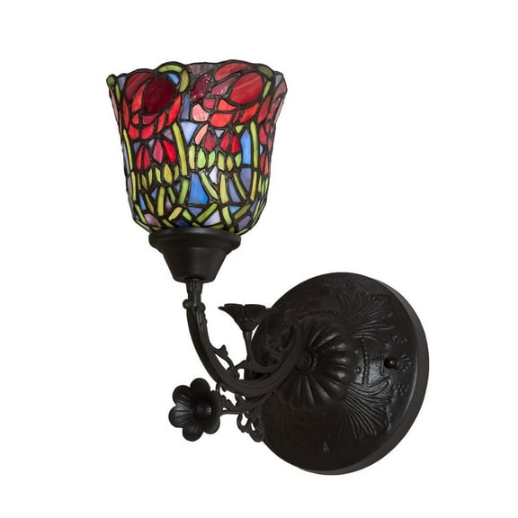 Meyda 6"W Red Rosebud Wall Sconce
