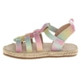 thumbnail image 2 of Laura Ashley Girls Buckle Hook And Loop Footbed Sandals (Toddler Sizes), Pink Multi, 9, 2 of 7