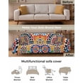 thumbnail image 3 of Colorful Boho Sofa Couch Covers for Dogs, Washable Sofa Throw Cover Single Slipcovers for Armchair with Tassels, Watercolor Abstract Geometric Couch Protector Towel Blanket M 71''x91'', 3 of 8
