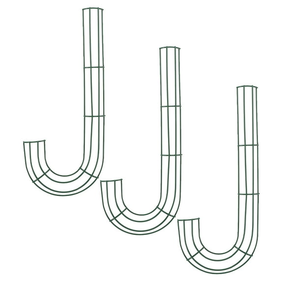 OFFIGAM Candy Cane Shaped Green Iron Wire Frame for Crafts, 3 Pieces Versatile Holiday Decoration Supplies
