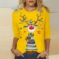 thumbnail image 2 of Funicet Blouses pour Femmes Mode, Blouses pour Femmes, T-Shirt Imprimé de Noël Manches 3/4 Col Rond Décontracté, Blouses pour Femmes Mode, T-Shirts pour Femmes, 2 of 4