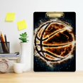 thumbnail image 6 of FMSHPON Basketball Burning Clipboard Hardboard Wood Nursing Clip Board and Pull for Standard A4 Letter 13x9 inches, 6 of 8