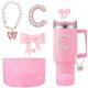 thumbnail image 3 of Set de Accesorios de 4 Piezas con Colgante de Letra de Perla Rosa y Cadena de Taza de Mariposa para la Stanley Cup de 30 oz y 40 oz (A), 3 of 3