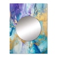 thumbnail image 2 of Designart "Liquid Art in Turquoise and Purple IV" Fractals Mirror Wall Decor - Modern Turquoise Abstract Mirror Wall Art For Entryway - 32" x 24" Inch, 2 of 5