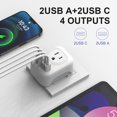 thumbnail image 4 of European Travel Plug Adapter, Meromore International Plug Adapter with 2 AC Outlets 4 USB Ports(2 USB C), Type C Plug Adapter Travel Essentials for US to Most Europe France Germany Italy Spain, 4 of 9