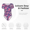 thumbnail image 5 of Lsque cool Skull flower colorful Women's Crew Neck Short Sleeve Bodysuit Basic T Shirts Tops Onesie Adult Cute Pajama-X-Large, 5 of 8