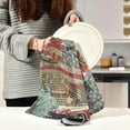 thumbnail image 3 of USA Flag Newspaper Tea Towels Set of 6 Vintage Style Kitchen Dish Cloth with Hanging Loop, 18"x28"Lint-Free Absorbent Towel for Kitchen Drying Wiping and Cleaning, 3 of 7