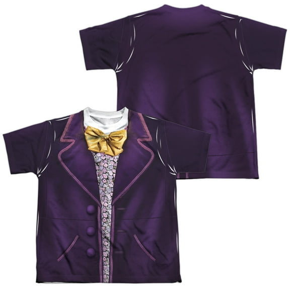 Willy Wonka And The Chocolate Factory - Wonka Costume (Front/Back Print) - Youth Short Sleeve Shirt - Medium