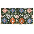thumbnail image 7 of Yayeee Kitchen Curtains Tier Set of 2 Light Filtering 57"x24" Over Sink Window Panels, Blue Geometric Flowers, 7 of 7