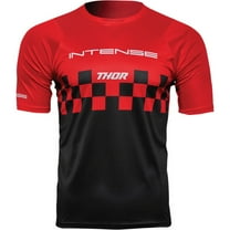 Thor Intense Chex Mens MTB Mountain Bike Jersey, Red