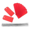 thumbnail image 2 of 100 etiquetas de envío en blanco con alambre grabable de PVC para equipaje, para identificación de maletas y mochilas de viaje, etiquetas colgantes de envío en blanco, 2 of 8
