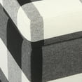 thumbnail image 6 of Saltoro Sherpi Checkered Pattern Fabric Upholstered Storage Bench With Tapered Wood Legs, Large, Black and White, 6 of 10