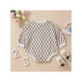 thumbnail image 3 of Bagilaanoe Newborn Baby Girl Boy Oversize Romper Sweatshirt Long Sleeve Bodysuit Checkerboard Print Pullover 3M 6M 12M 18M Fall Tops, 3 of 9