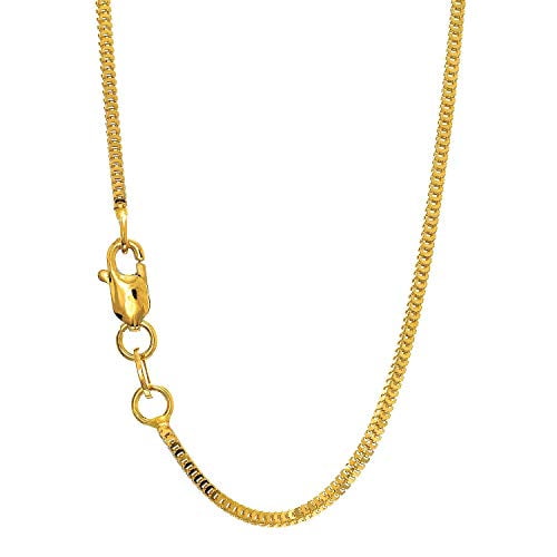 JewelStop 14k Solid Yellow Gold 1.1 mm Milano Chain Necklace, Lobster Claw Clasp - 16 Inches, 2gr.