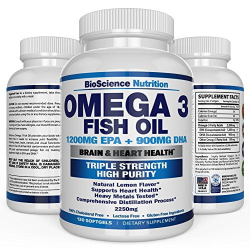 Omega 3 Fish Oil 2250mg HIGH EPA 1200MG + DHA 900MG, NEW FREE