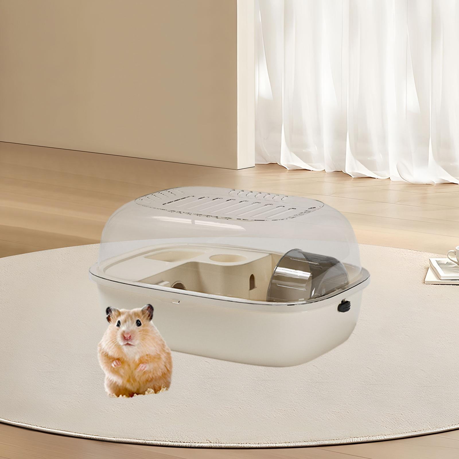 Bothyi Hamster Cage Openable Top Hamster Enclosure for Small Animals Hedgehog Bunny beige