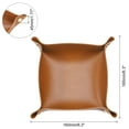 thumbnail image 2 of Uxcell 2Pack 6.3"x6.3" Bandeja de Joyería de Cuero PU, Bandeja Organizador Plegable, Marrón, 2 of 5