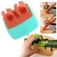 thumbnail image 2 of 1 Pcs Vegetable and Fruit Peeler,Palm Peelers with Rubber Finger Grips Peel Potato, Carrot, Cucumber,Hand Peeling Vegetables,Veggie Peel Tools for Kitchen,For Pumpkin Carrot Cucumber Potato (Pink), 2 of 9