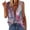Pink, variant on Honeeladyy Sales Online Women Summer Vest Peacock Leopards Stars Print Pattern Shirt Loose Zipper V Neck Tank Tops Sleeveless Soft Tee